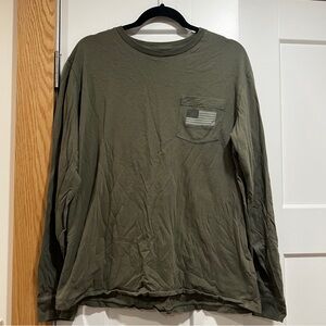 Vineyard Vines Olive Green Long Sleeve Pocket Tee
